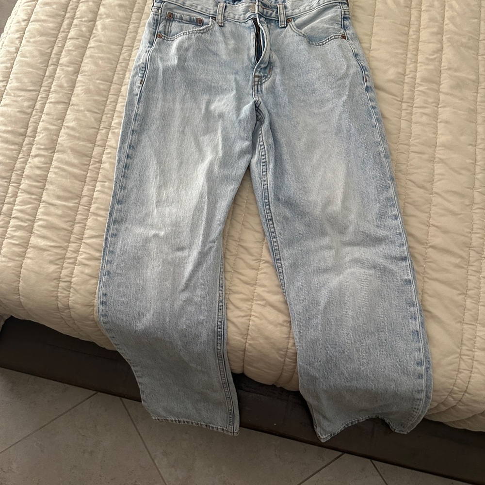 Aeropostale High Rise Baggy Light Blue Jeans